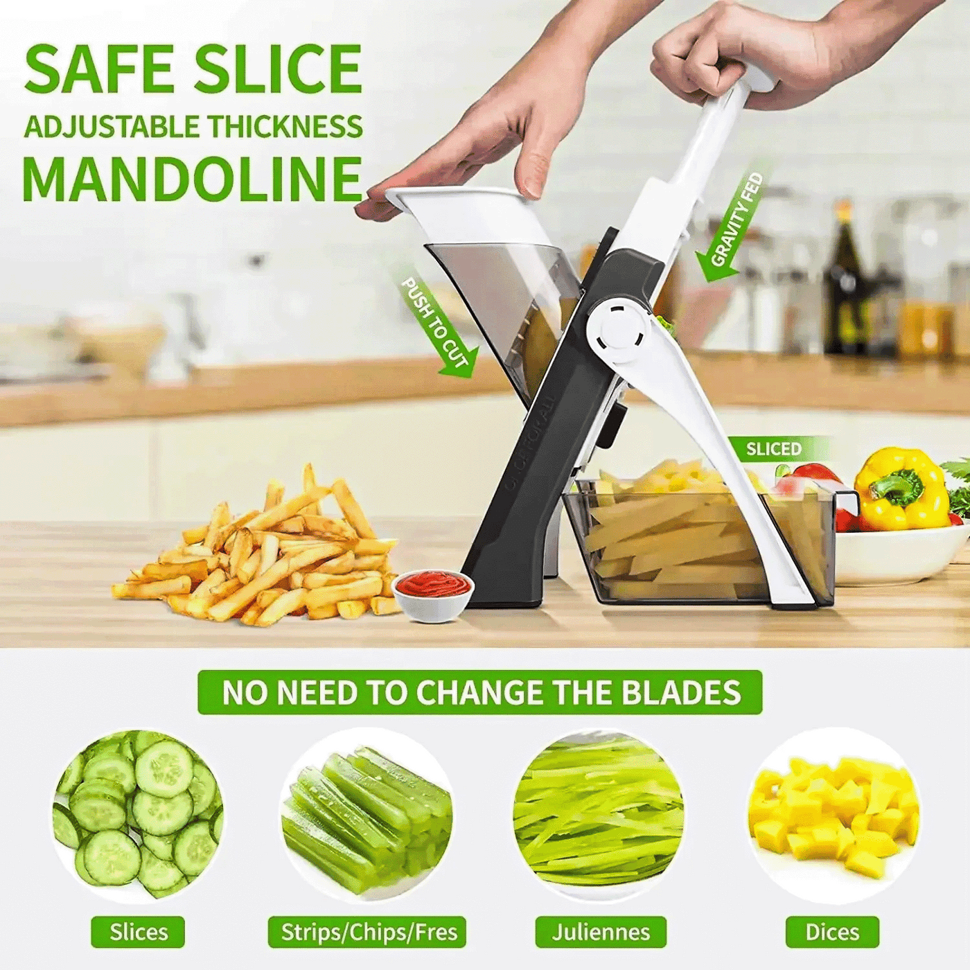 Multi-Functional Vegetable Cutter & Slicer – Quick Chopper for Kitchen | French Fries & Salad Maker