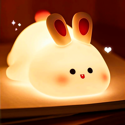 Adorable Bunny Silicone Night Light – Rechargeable & Touch Control