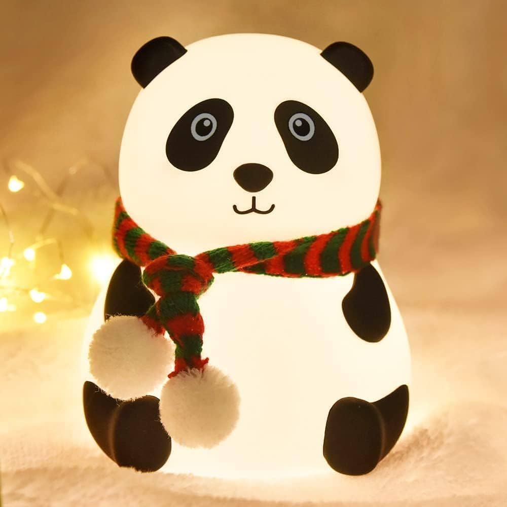 Cute Panda Silicone Night Lamp – Soft LED Touch Light with Rechargeable Battery & Color Changing Glow