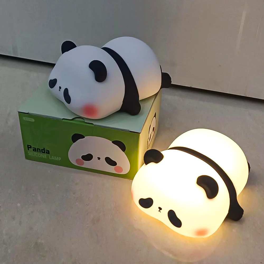 Cute Panda Silicone Night Lamp – Soft Glow Bedroom Light