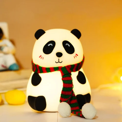 Cute Panda Silicone Night Lamp – Soft LED Touch Light with Rechargeable Battery & Color Changing Glow