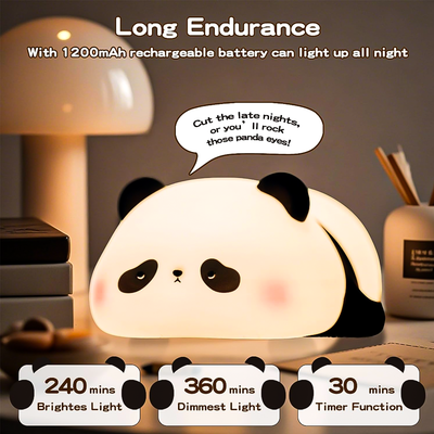 Cute Panda Silicone Night Lamp – Soft Glow Bedroom Light