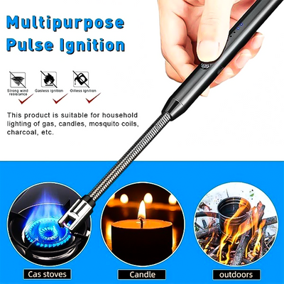 Rechargeable Electric Arc Lighter – Windproof USB Pulse Ignition for Kitchen, Candle & BBQ