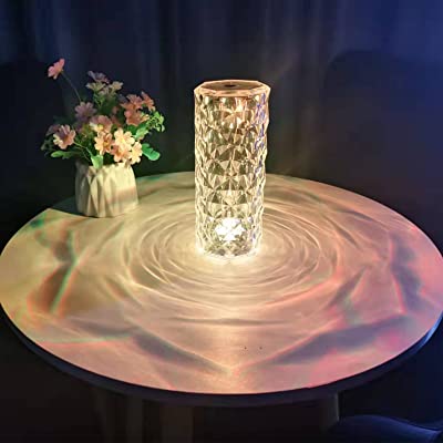 16-Color Diamond Rose Crystal Touch Lamp with Remote & USB Rechargeable